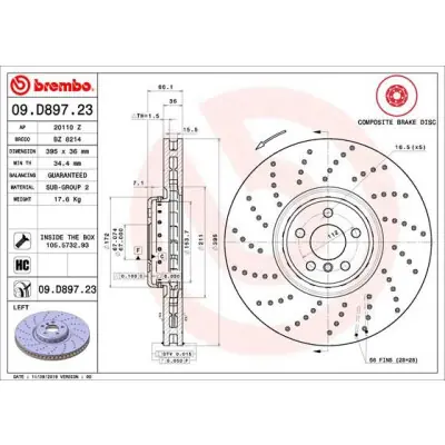 Edición Limitada Disco de freno BREMBO 09.D897.23